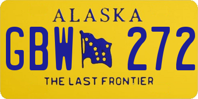 AK license plate GBW272
