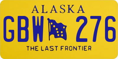 AK license plate GBW276