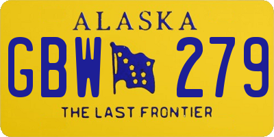 AK license plate GBW279