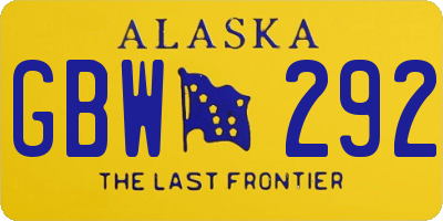 AK license plate GBW292