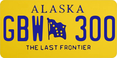 AK license plate GBW300