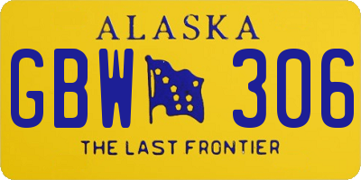 AK license plate GBW306