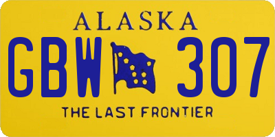 AK license plate GBW307
