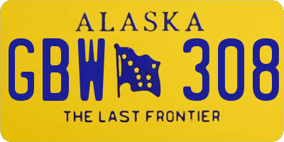 AK license plate GBW308
