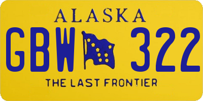 AK license plate GBW322