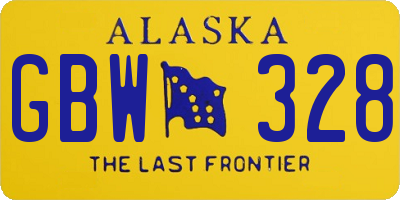 AK license plate GBW328