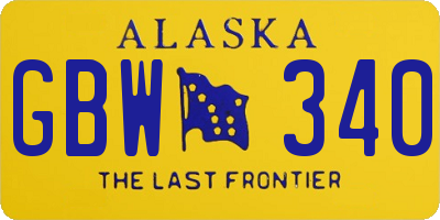 AK license plate GBW340