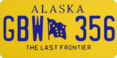 AK license plate GBW356