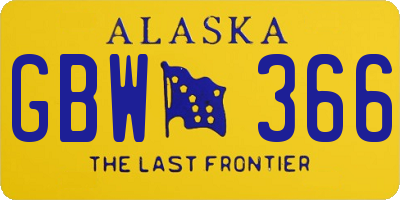 AK license plate GBW366