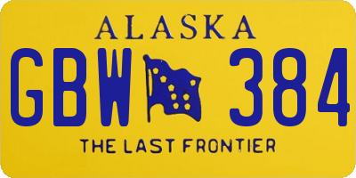 AK license plate GBW384