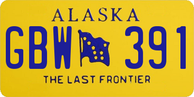 AK license plate GBW391