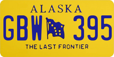 AK license plate GBW395