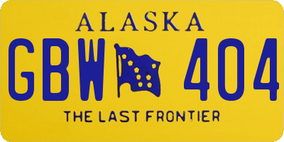 AK license plate GBW404