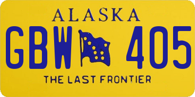 AK license plate GBW405
