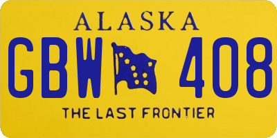 AK license plate GBW408