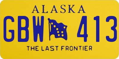 AK license plate GBW413