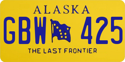 AK license plate GBW425