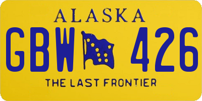 AK license plate GBW426