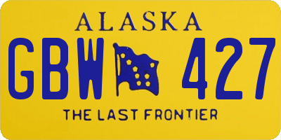 AK license plate GBW427