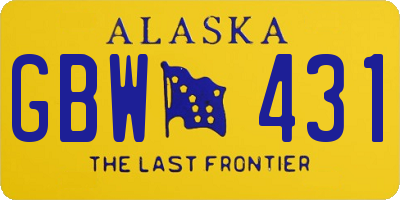 AK license plate GBW431