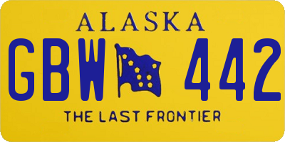 AK license plate GBW442