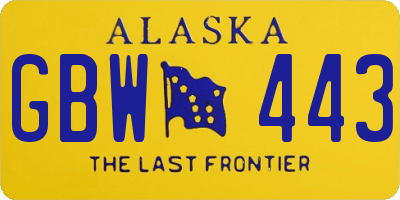 AK license plate GBW443