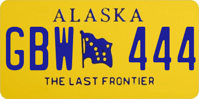 AK license plate GBW444
