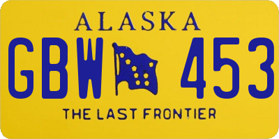 AK license plate GBW453