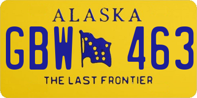 AK license plate GBW463