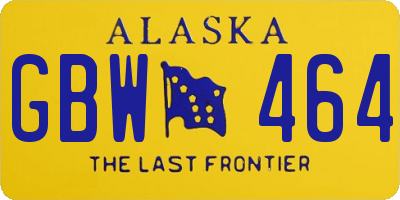 AK license plate GBW464