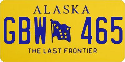 AK license plate GBW465