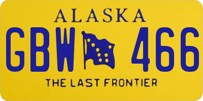 AK license plate GBW466