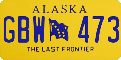 AK license plate GBW473