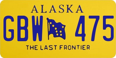 AK license plate GBW475