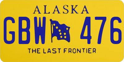 AK license plate GBW476