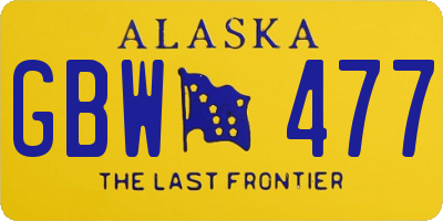 AK license plate GBW477