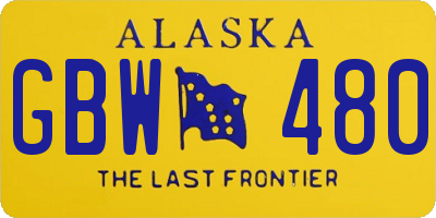 AK license plate GBW480