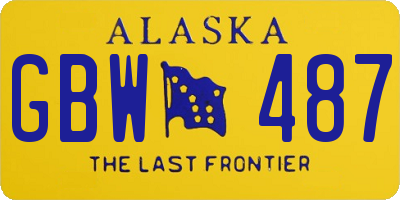 AK license plate GBW487