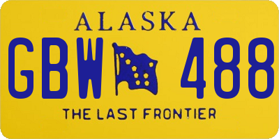 AK license plate GBW488