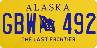 AK license plate GBW492