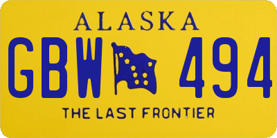 AK license plate GBW494