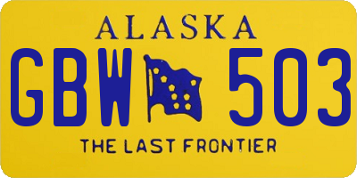 AK license plate GBW503