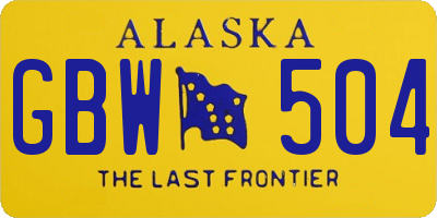 AK license plate GBW504