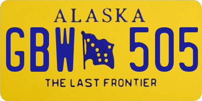 AK license plate GBW505