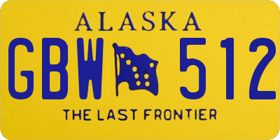 AK license plate GBW512
