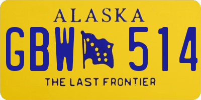 AK license plate GBW514