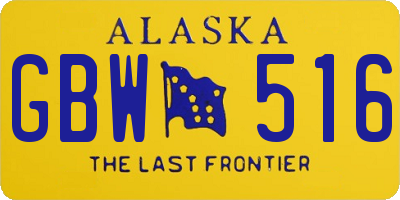 AK license plate GBW516
