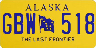 AK license plate GBW518