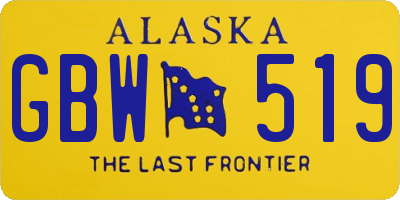AK license plate GBW519
