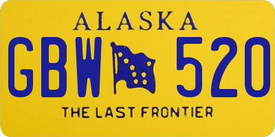 AK license plate GBW520